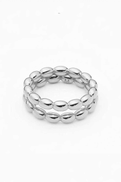Missoma Molten Olive Stacked Ring in Sterling Silver-plated Brass
