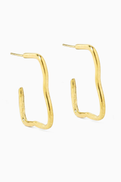 Ysso Abstraction Hoop Earrings in Gold-plated Metal