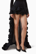 SAINT LAURENT Bubble Cascade Maxi Skirt in Silk Gazar