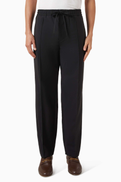 Valentino Garavani VLOGO Embroidered Pants in Wool-blend