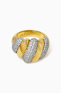 VALÉRE VALRE Kaielle Crystal Ring in 22kt Gold-plated Brass