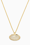 Ragbag Datura Jade Pendant Necklace in 18kt Gold-plated Sterling Silver