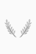 KHAILO SILVER Leaf Stud Earrings in Sterling Silver