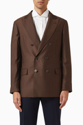 Brunello Cucinelli Deconstructed Blazer in Virgin Wool & Cashmere