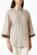 Brunello Cucinelli Monili-embroidered Shirt in Linen