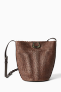 Brunello Cucinelli Small Bucket Bag in Techno Raffia