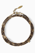 Brunello Cucinelli Hematite Wrap Bracelet in Sterling Silver