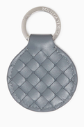 Bottega Veneta Piccolo Round Key Ring in Intrecciato Leather