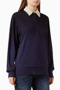 Acne Studios Asymmetric Double-collar Polo Sweater in Silk-blend