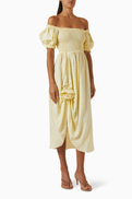 Sleeper Belle Rose Midi Dress in Linen-blend