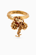 SAINT LAURENT Cassandre Berry Charm Ring in Brass