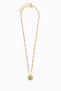 SAINT LAURENT Cassandre Medallion Necklace in Metal
