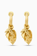 SAINT LAURENT Cassandre Berry Charm Hoop Earrings in Brass