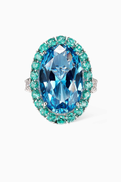 Anabela Chan Ocean Paraiba Candy Crush Ring in Rhodium Vermeil