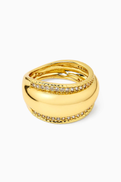 Lynyer Solara Band Ring in 24kt Gold-plated Metal