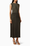 Vince Chevron-pleated Dress in Satin