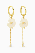 Tai Jewelry Freshwater Pearl Chain Dangle Earrings