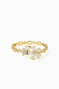 Tai Jewelry Floral CZ Ring in Gold-plated Brass