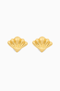 Chloe Shell Earrings in Gold-tone Brass