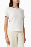 Tory Burch Embellished T-shirt in Cotton