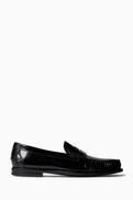 Prada Logo Loafers in Brushed Leather