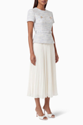 Self-Portrait Boucle Chiffon Midi Dress
