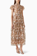 Self-Portrait Sequin-embellished Tiered Dress
