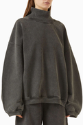 Alexander Wang Oversized Crystal Turtleneck Sweatshirt