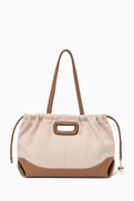 Maje Milpli Tote Bag in Canvas & Leather