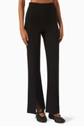 Maje Flared-leg Slit Pants in Viscose Blend