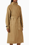 Maje Belted Trench Coat in Organic-cotton