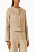 Maje Cropped Jacket in Linen-blend