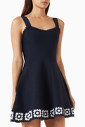 Maje Crochet-panel Skater Mini Dress in Knit