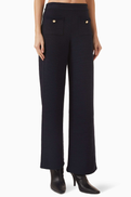 Maje Wide-leg Trousers in Tweed