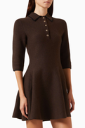 Maje Rowell Knit Polo Mini Dress