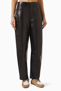 SANDRO Neo Barrel-leg Pants in Leather
