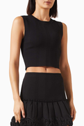 SANDRO Noe Crop Knit Top in Viscose Blend