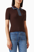 SANDRO Richmond Knit Polo Sweater