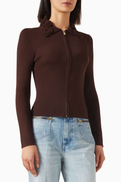 SANDRO Zora Floral-collar Sweater