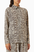 Balenciaga Python-print Shirt in Silk-crepe