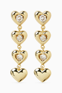 Yoj Afello Heart Drop Earrings in 18kt Gold-plated Metal