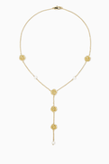 Yoj Long Rose Lariat Necklace in 18kt Gold-plated Metal