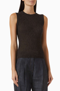 Brunello Cucinelli Sparkling Top in Rib-knit Wool