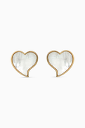 Gas Bijoux Mirage Heart Stud Earrings in Gold-plated Brass