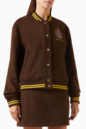 Casablanca Embroidered Varsity Jacket in Wool