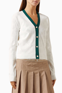 Casablanca Pointelle Monogram Cardigan