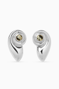 Luv Aj The Palma Shell Earrings in Rhodium-plated Silver