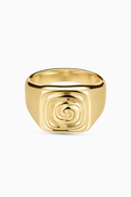 Luv Aj The Seychelles Signet Ring in 14kt Gold-plated Brass