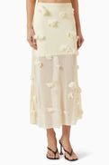 Simkhai Cora Floral-applique Skirt