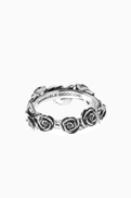 Emanuele Bicocchi Rose Band Ring in Sterling Silver